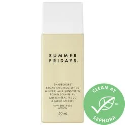 Summer Fridays ShadeDrops Broad Spectrum SPF 30 Mineral Milk Sunscreen 1.7 Oz / 50 ML