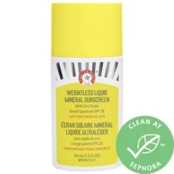 First Aid Beauty Weightless Liquid Mineral Sunscreen With Zinc Oxide SPF 30 1.5 Oz / 44 ML