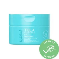 TULA Skincare Balancing Act Purifying & PH Balancing Biodegradable Toner Pads 60 Pads / Container